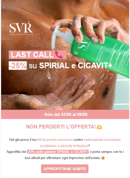 Esempio DEM del brand di skincare SVR.